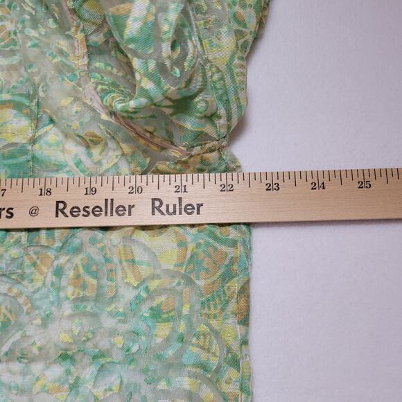 Womens Top 16 Sheer Retro Button Front Pastel Colors Mom Granny Fairy Y2K Boho - Picture 2 of 10